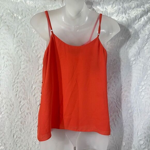 Sam Edelman Women's Rhinestone Spaghetti Strap Tank Tops Orange Size Small - Picture 4 of 12